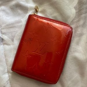 Louis Vuitton zippy coin pouch red vernis